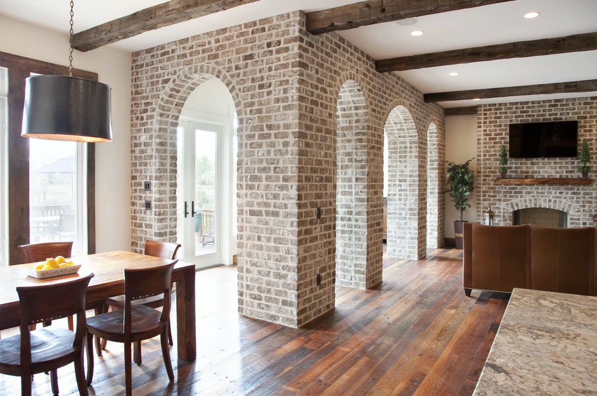 brick features in interiors