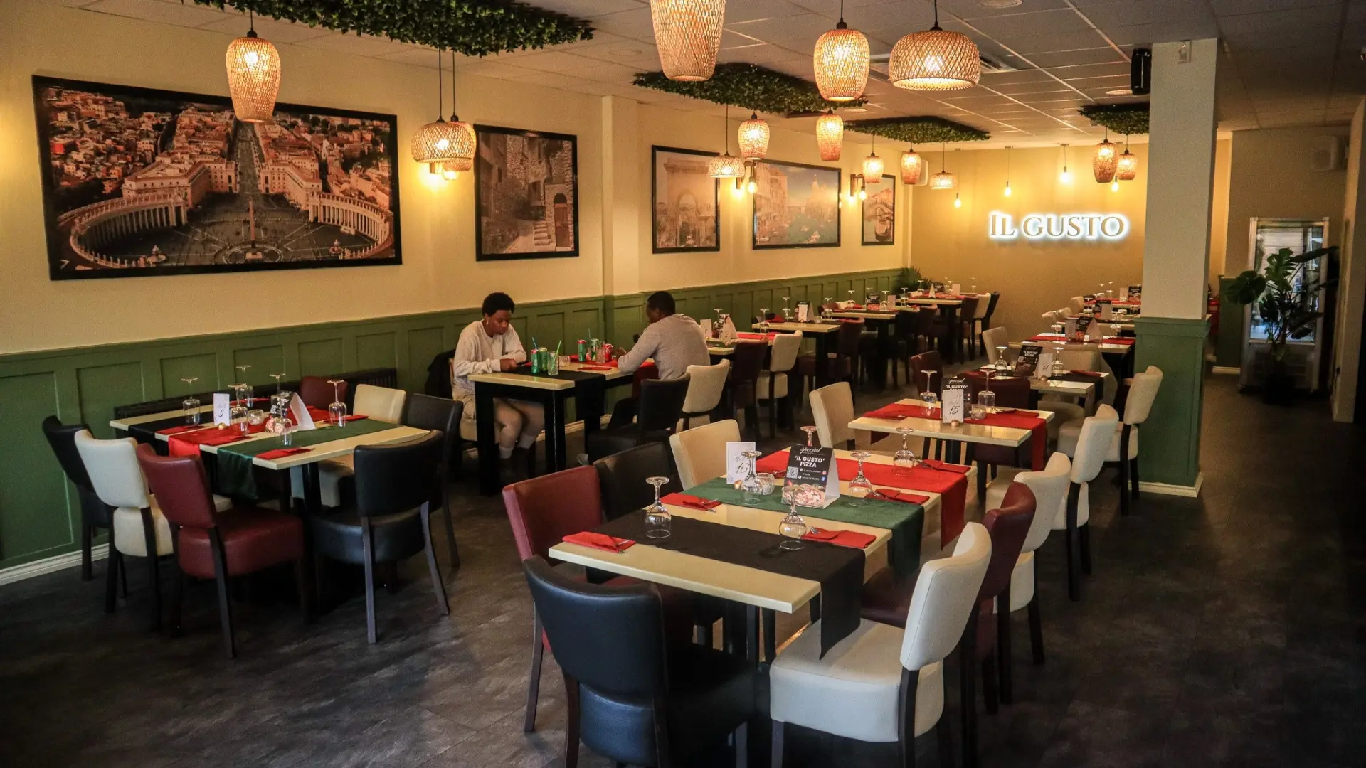 Portugese restaurant half wall panelling
