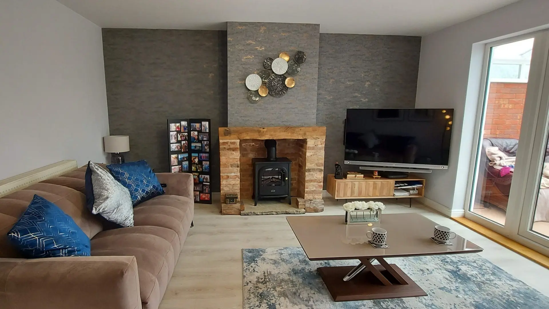 traditional fireplace